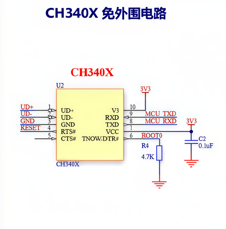 CH340X 直连自动下载电路